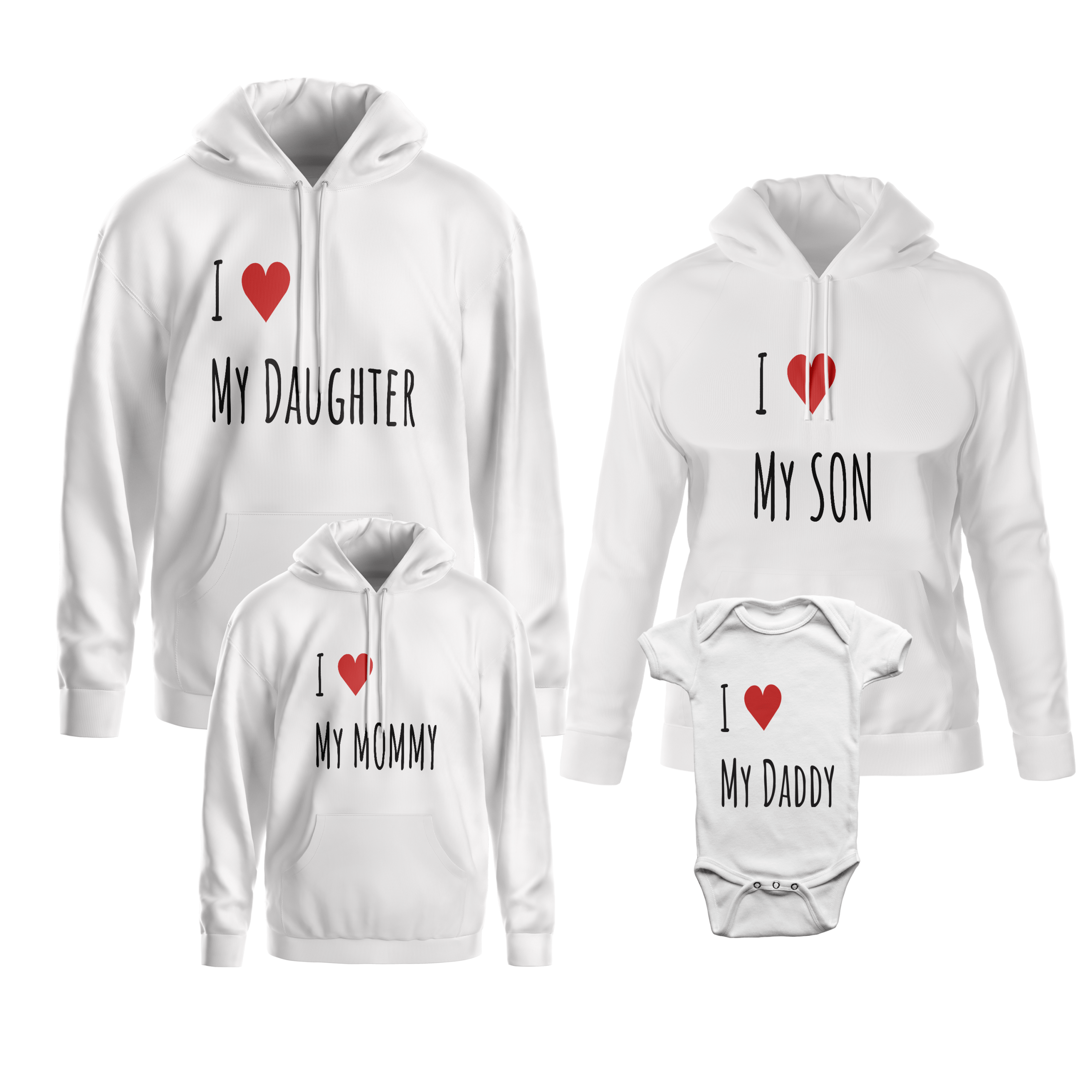 Komplet hoodie I LOVE