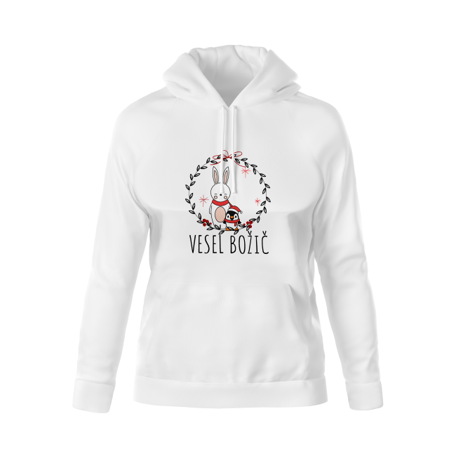 Ženski hoodie VESEL BOŽIČ ZAJČEK